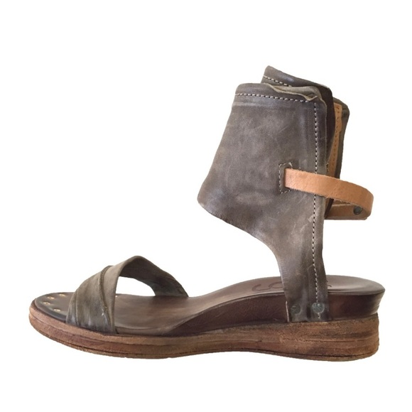 A.S. 98 BOWERY wrap ankle cuff buckle strappy gladiator sandals sz 39 (8.5) - Picture 3 of 11